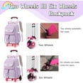 thumbnail image 6 of Solid Color Water Resistance Rolling Backpack Daypack Bag Pack Bookbag with Wheels Schoolbag Trolley Daypack, 6 of 6