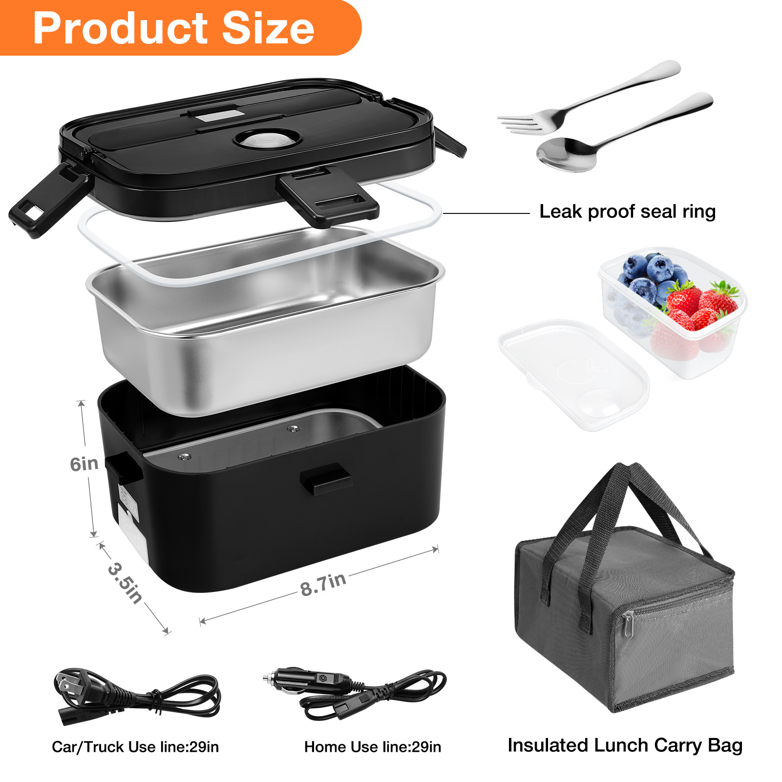 Livhil Electric Lunch Box Food Warmer, 1.8L photo 3