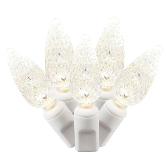 LED White Wire End Connecting 25 ft. Long Light Set with Warm White Lights