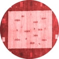 thumbnail image 1 of Ahgly Company Indoor Round Abstract Red Contemporary Area Rugs, 7' Round, 1 of 4