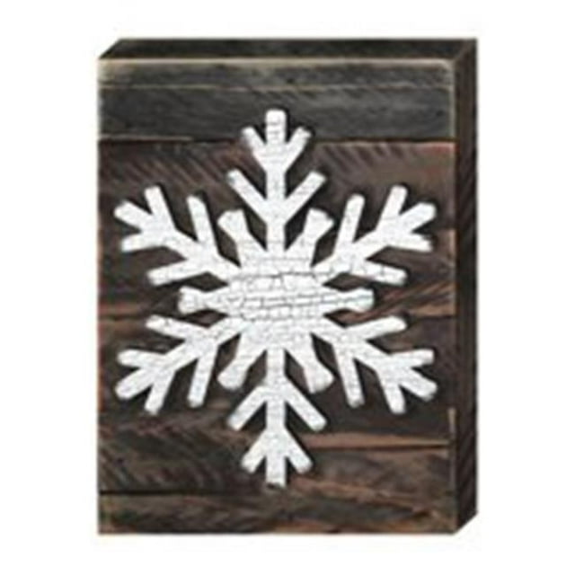 Designocracy 98814-08 Snowflake Art on Board Wall Decor