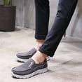 thumbnail image 6 of Men's Fashion Canvas Loafers Casual Lightweight Breathable Stretch Flats Outdoor Walking Fit Shoes Gray 9.5 US, 6 of 7