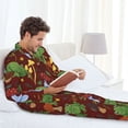 thumbnail image 4 of Mens Pajamas Set, Frogs and Mushrooms Button Down Long Sleeve Loungewear Sleepwear Pjs sets for Men, 4 of 5