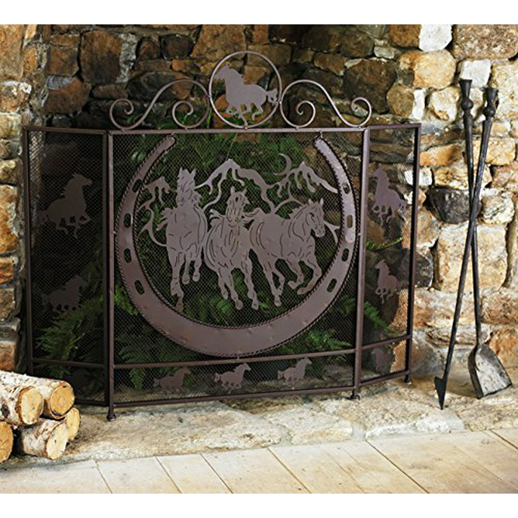 Black Forest Decor Running Horses Fireplace Screen Walmart Canada