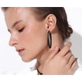 thumbnail image 2 of Pendiente de aro negro PROSTEEL para mujeres y niñas 60 mm, 2 of 9