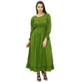 thumbnail image 7 of Bimba Women's Cotton Smocked Waist Long Casual Maxi Dress, 7 of 7
