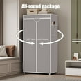 thumbnail image 6 of Freestanding Clothes Rack, Wardrobe Storage Cabinet with Shelves, Gray Fabric Cover, Space-saving Organizer for Bedroom or Entryway,Vsgery, 6 of 8