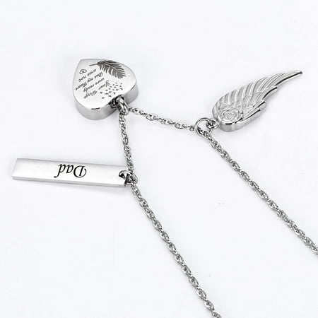 Memorial Urn Necklace for Ashes for Men for Dad Simple Cremation