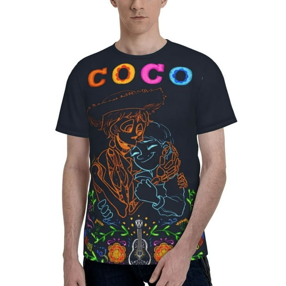 Coco Men's T Shirts Cartoon Graphic Short Sleeve Tees Novelty Casual Unisex Adults Tee Shirt Tops