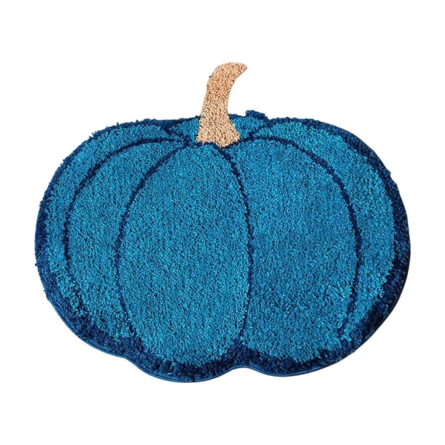 Pumpkin Shaped Bath Mat, Non-Slip Soft Flocked Bathroom Rug, Thanksgiving Halloween Decorative Area Rug for Kitchen Living Room