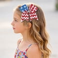 thumbnail image 2 of Wxirdiow 4th of July Headband Toddler 4th of July Patriotic Hair Bows for Girls American Flag USA Stars Stripe Hair Bow Clips Watermelon Red Size,3-12 Years, 2 of 6