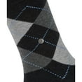 thumbnail image 4 of Burlington Calcetines de Mujer - Queen, Calcetines Cortos, Algodón, Diseño de Rombos, Emblema del Logotipo Negro/gris/azul claro, 4 of 4