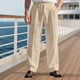 thumbnail image 4 of Ceisia Men's Gift All-Season Beach Pants - Fashion Casual Solid Color Cargo Wide Leg Elastic Waist Drawstring Pants with Zipper P ockets, 4 of 9