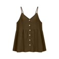 thumbnail image 4 of Linen Tank Tops for Women Summer Solid Spaghetti Strap Button down V Neck Camisole Lightweight Tank Top Size M, 4 of 5