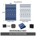 thumbnail image 6 of SIXHOME Outdoor Rug 9'x12' Waterproof Patio Rug Reversible Indoor Outdoor Rug Lightweight Plastic Straw Rug for RV Camping Deck Balcony Boho Porch Decor Blue and White, 6 of 8