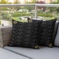 thumbnail image 4 of Flowers Pillow Covers 2 Pack Spring Black Yellow Daisy Floral Black Pillowcase Waterproof Outdoor Throw Pillow Cover for Patio Garden Square Cushion 20”x20”, 4 of 9