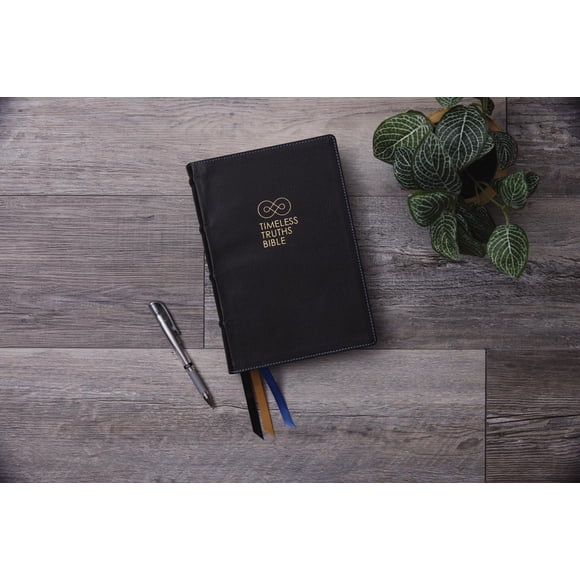 Timeless Truths Bible: One faith. Handed down. For all the saints. (NET, Black Genuine Leather, Comfort Print)