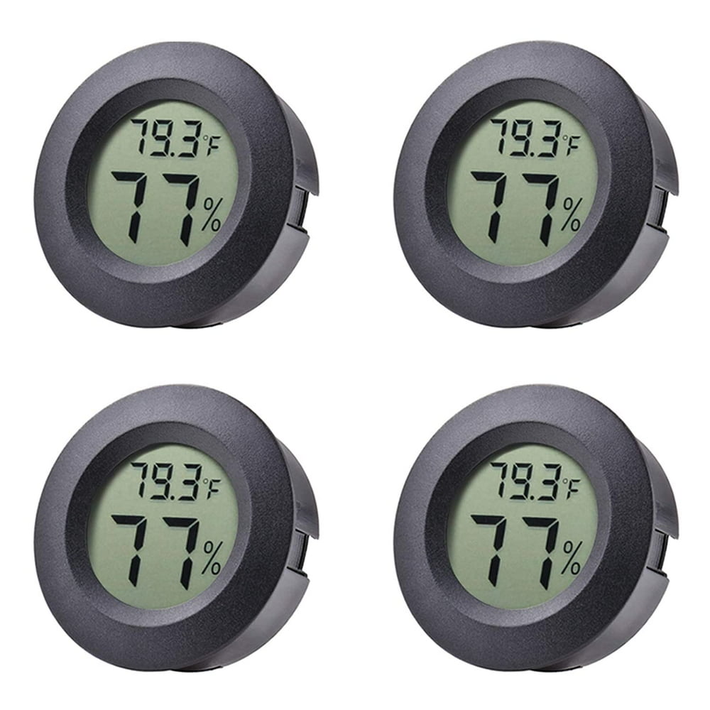 4Pack Mini Hygrometer Thermometer Fahrenheit or Celsius Meter Digital