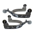 thumbnail image 2 of Decoración de botas de caballo de vaquero del oeste de acero inoxidable para botas, equipo ecuestre Argent negro, 2 of 8
