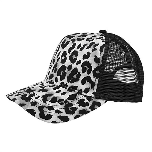 Top Headwear Fashion Animal Print Trucker Cap - Silver