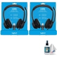 thumbnail image 1 of Logitech USB Headset H390 With Noise cancelling Microphone - Includes Headphone Cleaner With MicroFiber Cleaning Cloth - 2 Pack Bundle, 1 of 8
