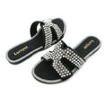 thumbnail image 3 of Women's Comfort Cushion Crystal Rhinestone Slide Sandals X-Band Design Glitter Embellished, 3 of 4