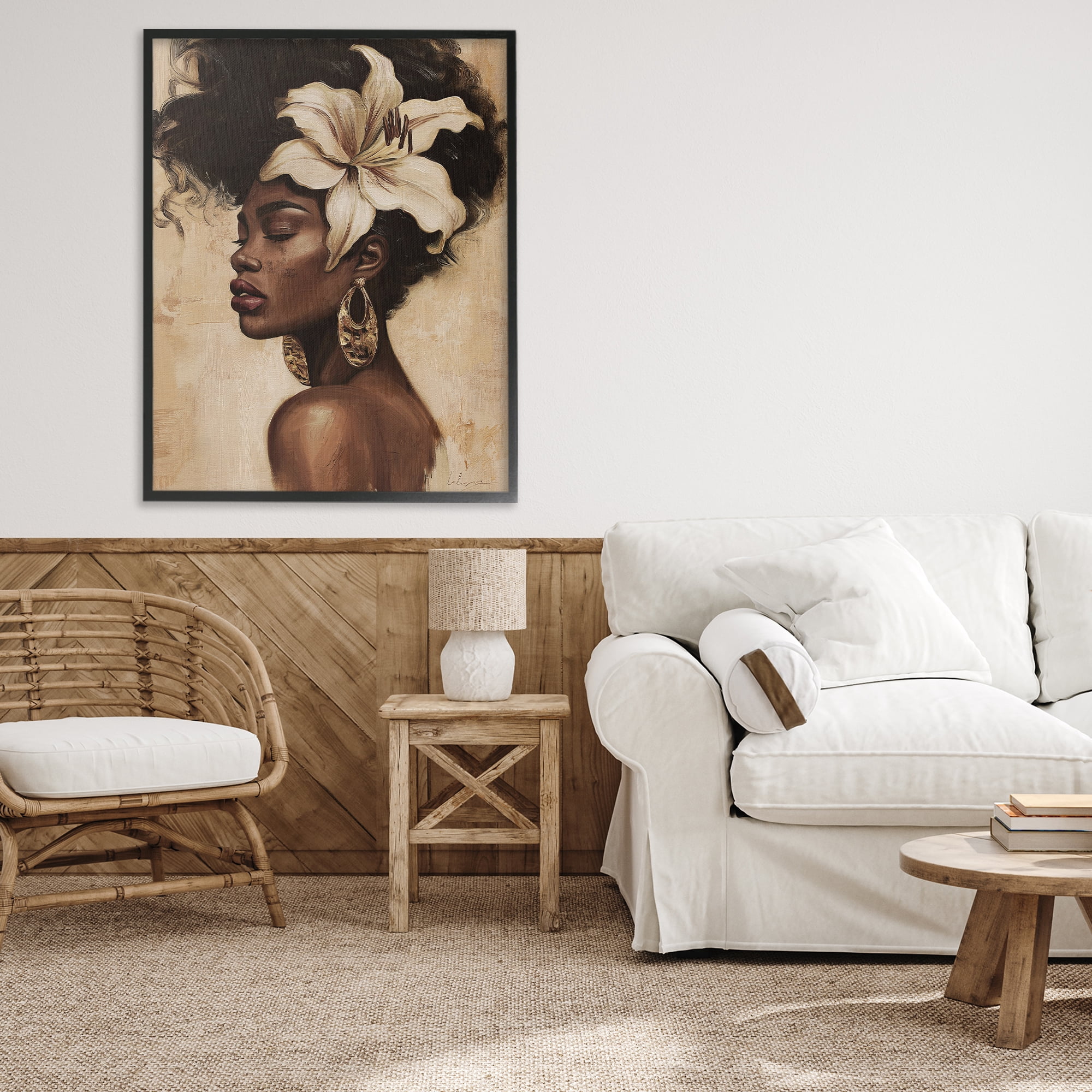 Stupell Industries Nocturne In Ivory Black Framed Giclee Art, design by Svetlana Aleynikova