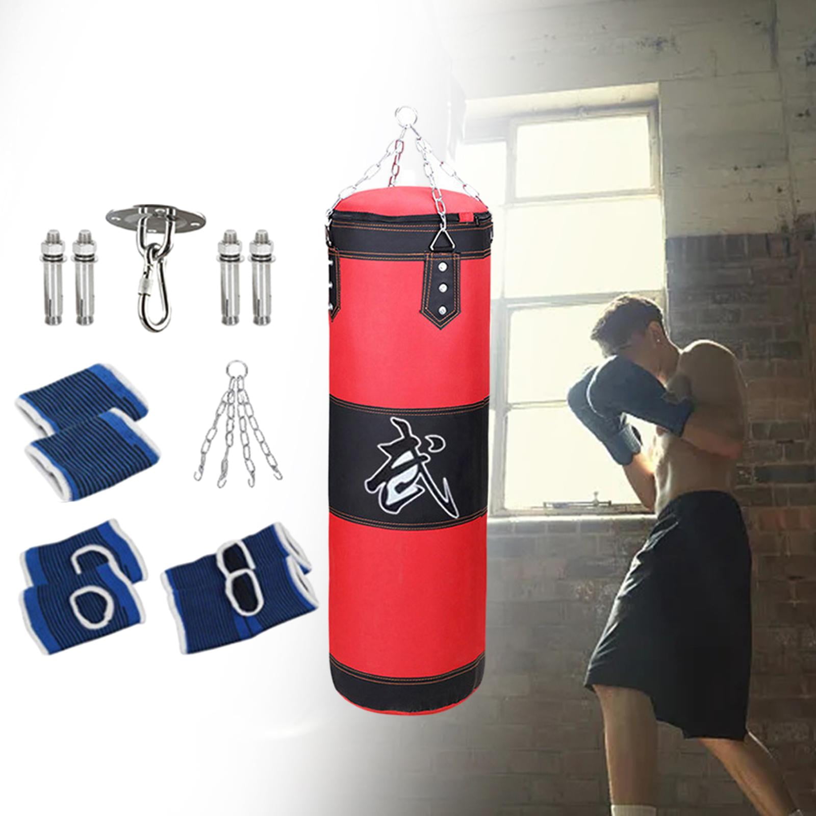 funtasica Boxing Bag Boxing Sandbag with Hanging Hook Fitness Unfilled Bag Punching Bag for Kids Home Gym Judo Kickboxing Body Building Red 120cm