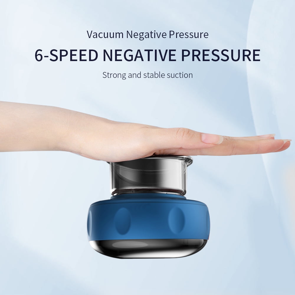 Smart Dynamic Cupping Therapy Massager,Red Light Therapy Intelligent Breathing Cupping Massage Instrument with 6 Adjustable Pulse & Heat Settings for Adult,Gua Sha Massage Tool,Blue