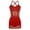 Burgundy, variant on Womens Sleeveless Rhinestone Latin Dance Bodysuit Tassel Fringe Leotard Dress for Competition Black XXL