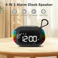 thumbnail image 4 of Portable Alarm Clock FM Radio Bluetooth Speakers Colorful Light Subwoofer with Dimming Display Dual Alarm Music Player,C, 4 of 9
