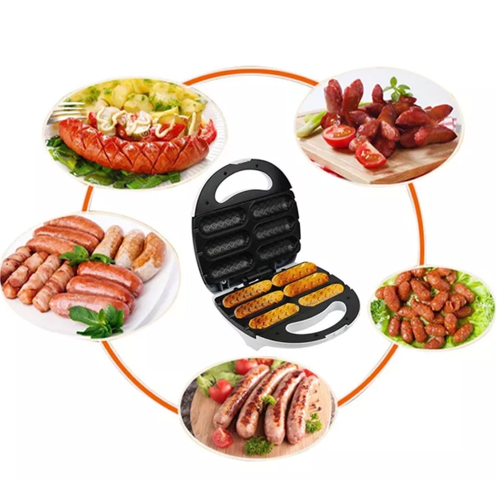 Waffle Maker, Corn Dog Waffle Maker with Non-stick Coating Plate, 750W Electric Hot Dog Waffle Machine Make 6 Corn Dogs, Easy to Clean, for Breakfast, Snacks, Desserts, Black
