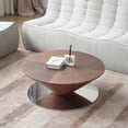 thumbnail image 2 of bokifol Round Coffee Table for Living Room,Modern Wooden Coffee Table with Solid Wood Veneered,35.43" Conical shape Circle Center Table Accent Tea Table,Brown, 2 of 9
