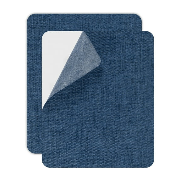 Uxcell Canvas Repair Patch, 2 Pcs 9 x 11 Inch Self-Adhesive Waterproof Linen Fabric Patch for Sofas Tote Bags Furniture Car Seats Canopy Tents Boat Covers, Dark Blue