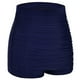 thumbnail image 4 of ICHUANYI Clearance Women Plus Size High Waist Bikini Bottoms Swim Briefs Beach Shorts Ruched Bottom(Dark Blue, M) Ichuanyi Ichuanyi, 4 of 7