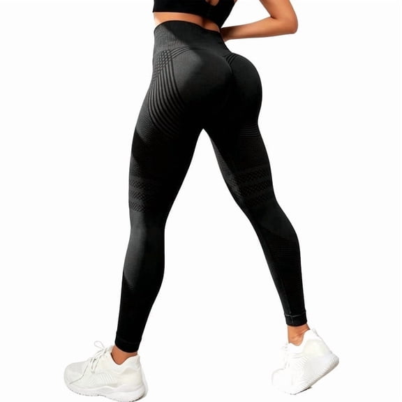 Women's High Waisted Yoga Leggings, Butt Lifting Tummy Control Squat Proof Compression Pants(M,Black)
