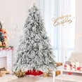 thumbnail image 3 of Patiojoy 7 FT Snow Flocked Christmas Tree Hinged Pre-lit Xmas Tree with Branch Tips Warm White LED Lights, 3 of 10