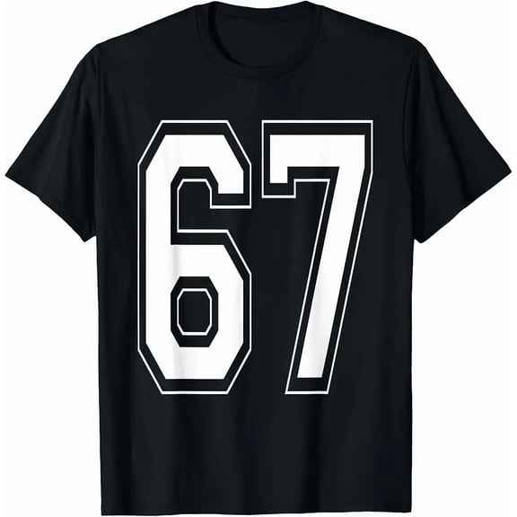 Number 67 Varsity Style Bold Sports Birthday Jersey T-Shirt