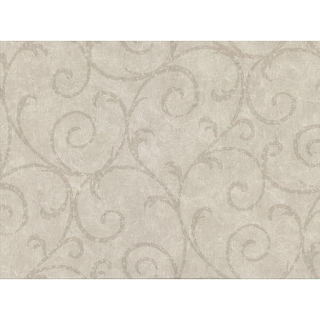 Warner Textures Sansa Khaki Plaster Scroll Wallpaper