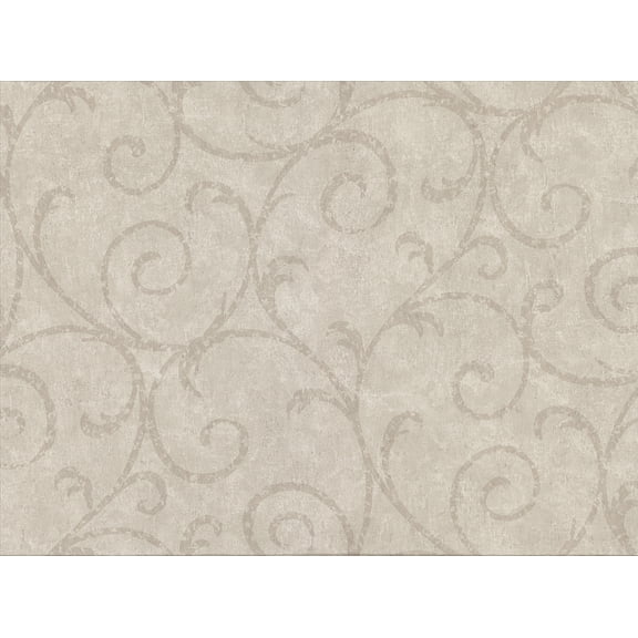 Warner Textures Sansa Khaki Plaster Scroll Wallpaper