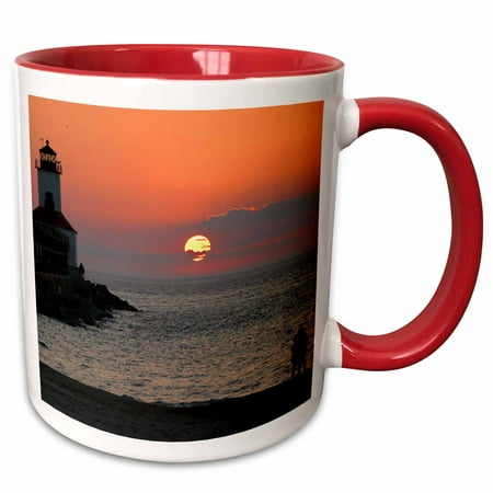 3dRose USA, Indiana, Indiana Dunes State Park Lighthouse - US15 AMI0246 - Anna Miller - Two Tone Red Mug,