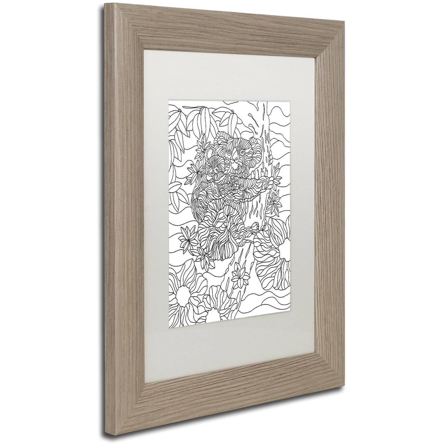 Trademark Fine Art "Mixed Coloring Book 59" Canvas Art by Kathy G. Ahrens, White Matte, Birch Frame