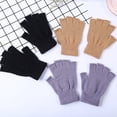 thumbnail image 4 of Guantes sin dedos de punto cálidos de invierno para mujer y hombre, mitones de punto, 4 of 8