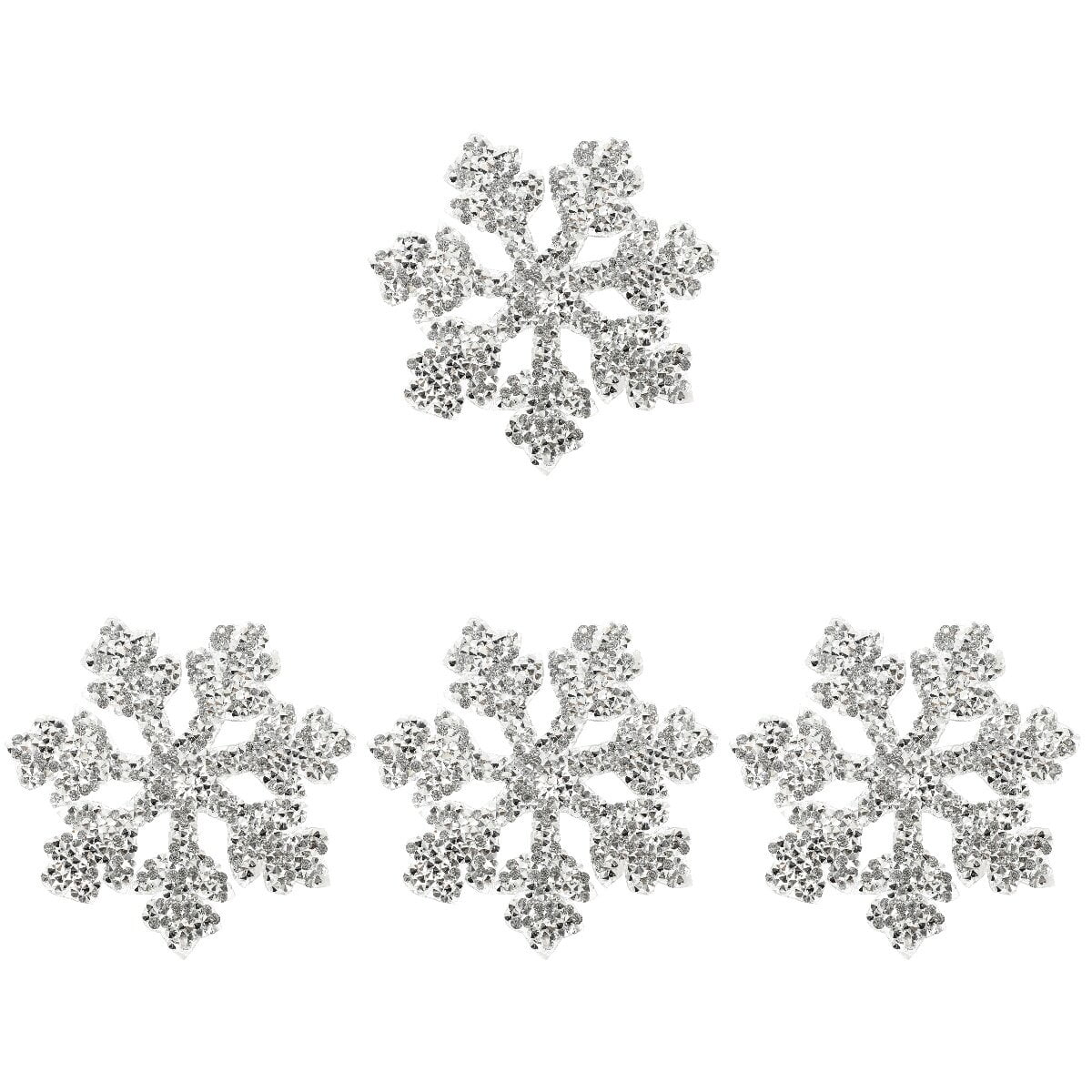 4pcs Rhinestones Patch Snowflake Pattern Rhinestones Applique Iron on ...