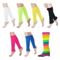 thumbnail image 2 of Tisoloow Leg Warmers for Women Women Juniors Neon Ribbed Leg Warmers for 80s Eighty's Party Knitted Sports Socks Rose One Size, 2 of 6
