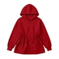 thumbnail image 6 of ZACPNCV Girls Zip Up Hoodie Sweatshirt Kids Drawstring Waist Cinched Hoodie Casual Long Sleeve Loose Hooded Sweatshirt Coat with Pockets 7-8 Years, 6 of 6