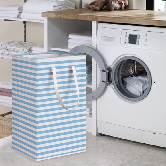 Cesto de ropa independiente con asas, organizador de ropa de juguetes, cesto de ropa grande plegable impermeable de 75 l para apartamentos dormitorio Azul Macarena Contenedor de cesta de almacenamiento
