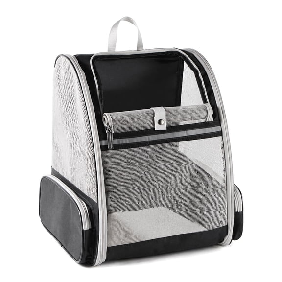 Innovative Traveler Bubble Backpack Pet Carriers for Cats and Dogs, Lightweight Oxford Fabric with Breathable Mesh (Black)