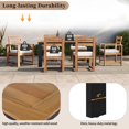 thumbnail image 4 of 7 Piece Patio Table and Chairs Set, Wood Dining Table Set for 6 with Umbrella Hole, 2 Armchairs & 4 Side Chairs, Outdoor Patio Furniture Set for Garden, Backyard, Poolside (Teak), 4 of 12
