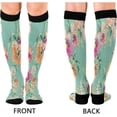 thumbnail image 2 of GZHJMY 1 Pair Flower Pattern Compression Socks for Women Men, Knee High Stocking for Running,Athletic,Medical, 2 of 7
